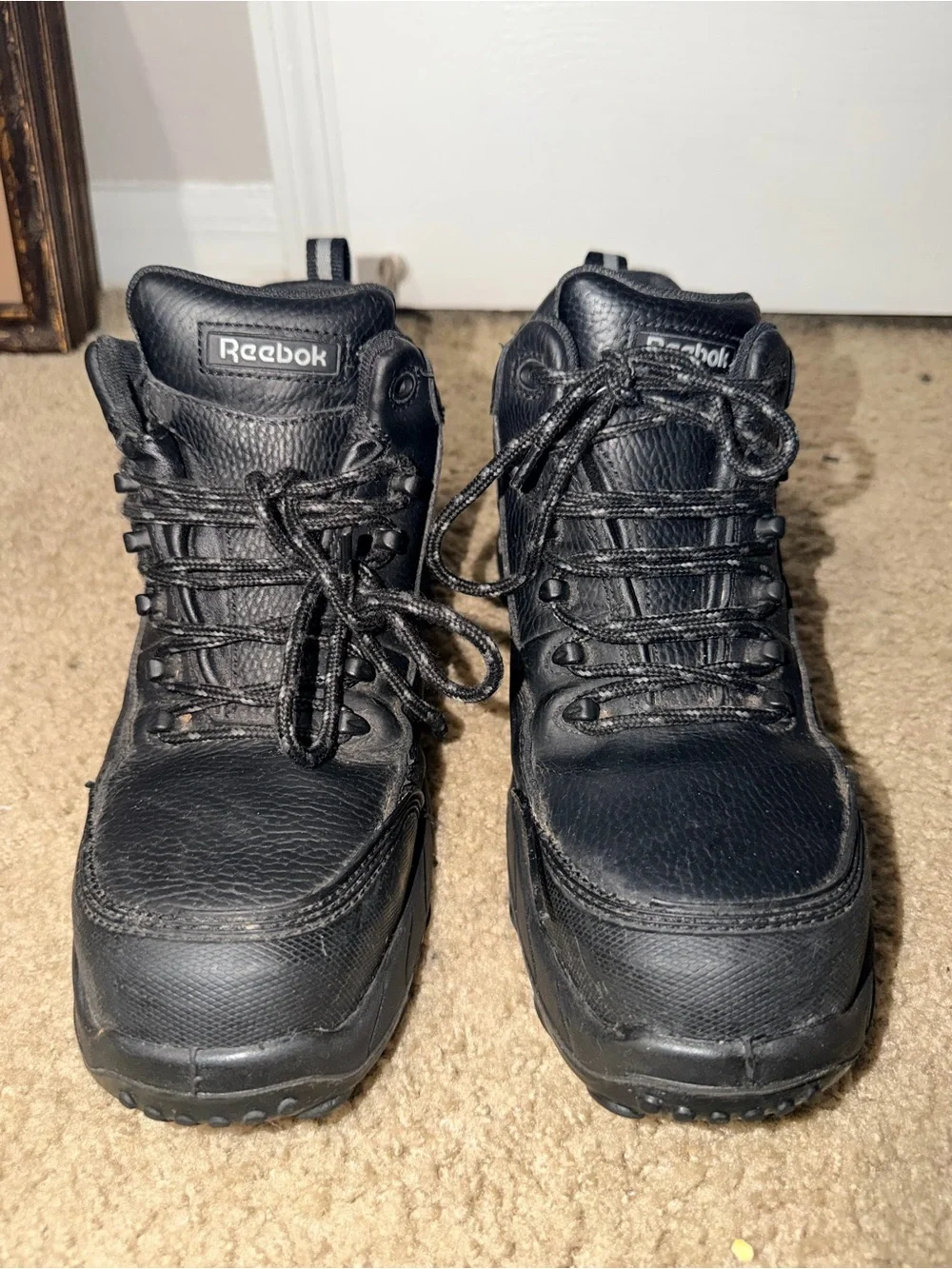 Reebok Work Men’s 9M Black Leather Waterproof Slip Resistant Work Boots
